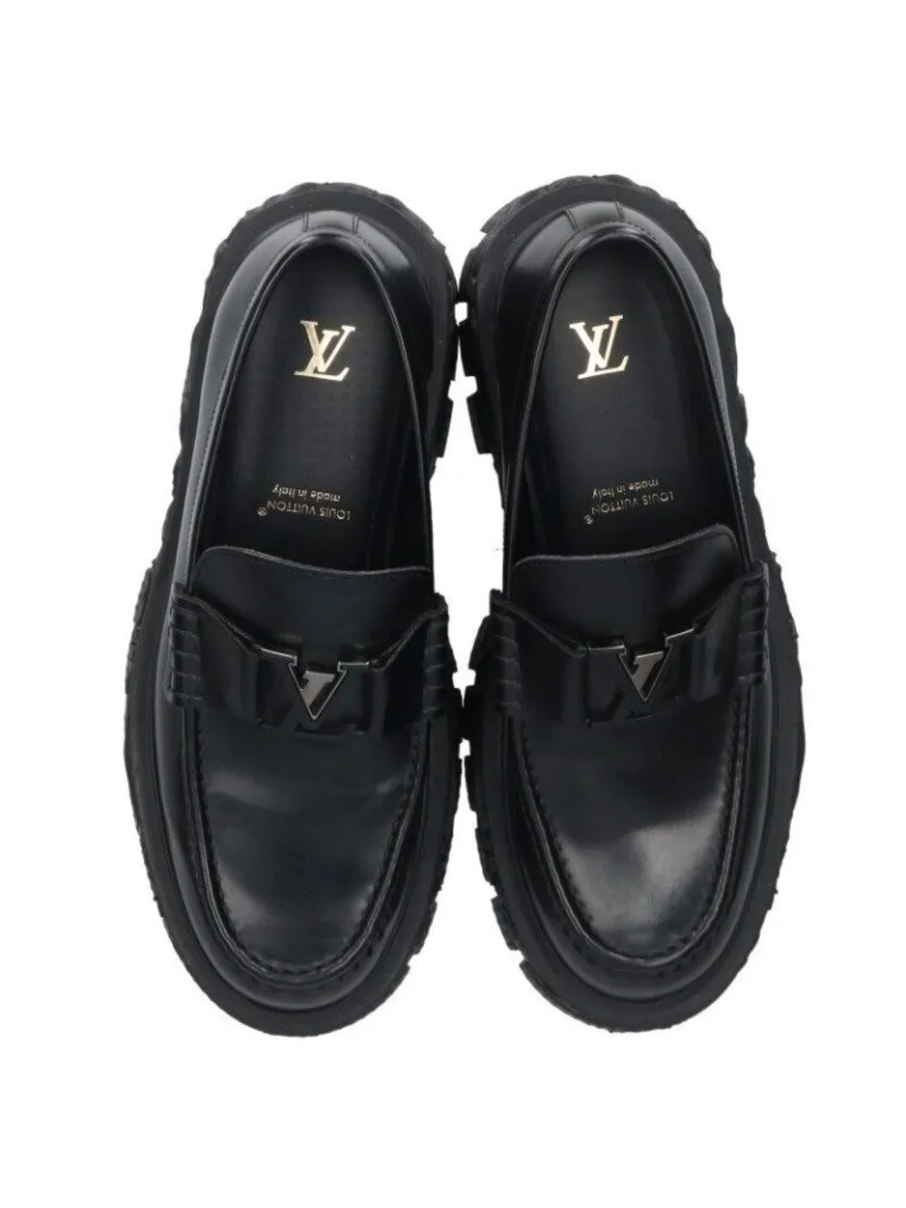 Louis Vuitton Baroque Line LV Logo Buckle Leather Davi Shoes Loafers - Picture 4 of 5